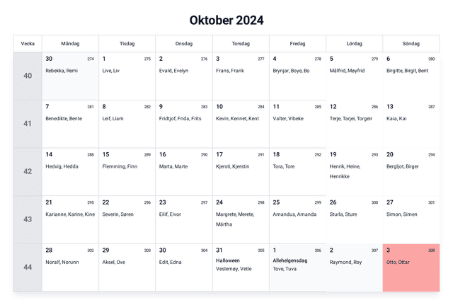 forhåndsvisning av kalenderen