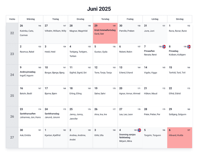 forhåndsvisning av kalenderen
