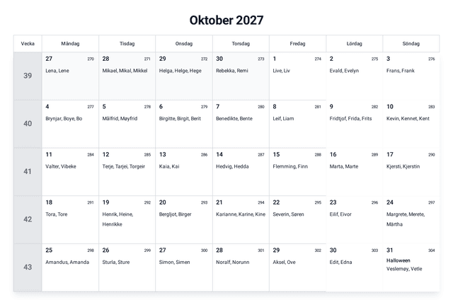 forhåndsvisning av kalenderen